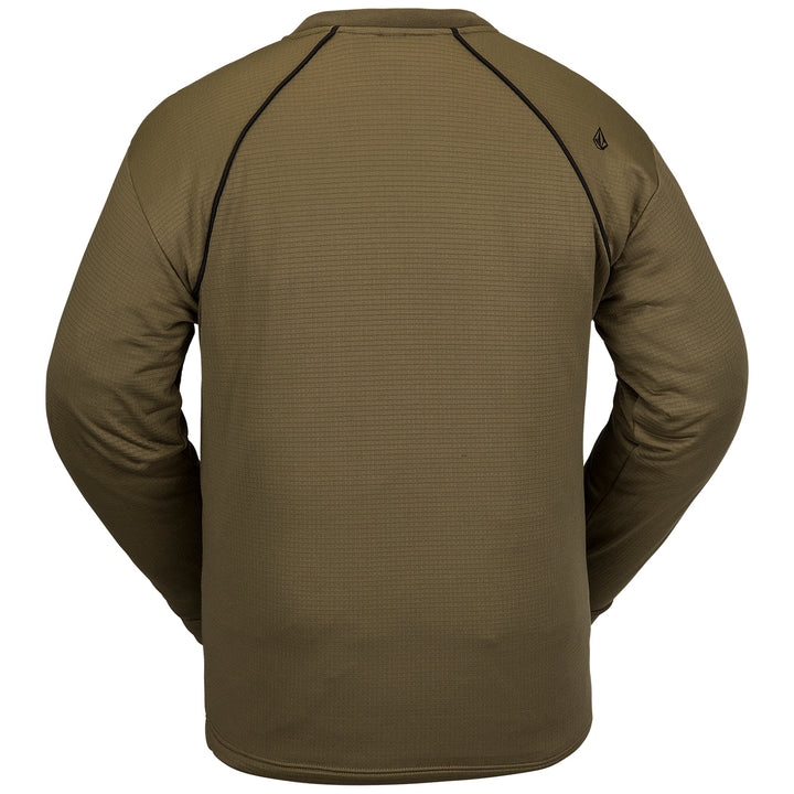 Volcom Waffle Backed Crew Fleece - Men's Dark Teak