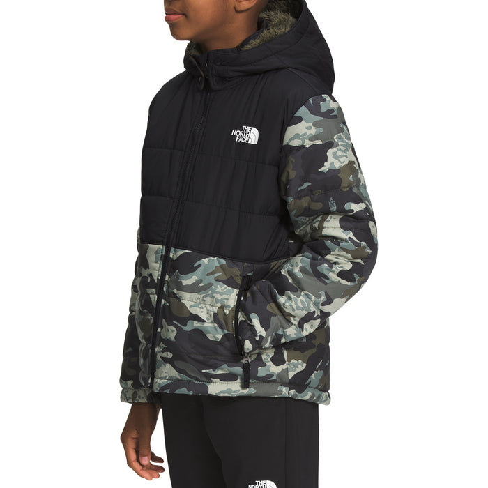 The North Face Printed Reversible Mount Chimbo Full Zip Hooded Jacket - Boys' New Taupe Green Never Stop Camo Print