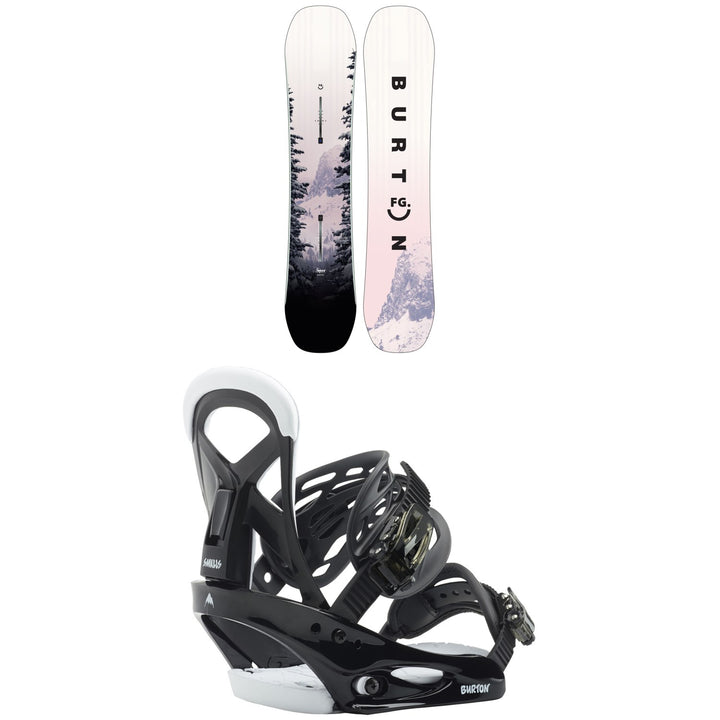 Burton Feelgood Smalls Snowboard + Mission Smalls Snowboard Bindings - Kids' 2023