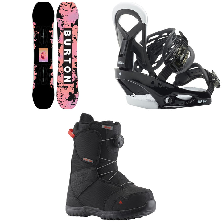 Burton Yeasayer Smalls Snowboard + Mission Smalls Snowboard Bindings + Zipline Boa Snowboard Boots - Kids' 2023