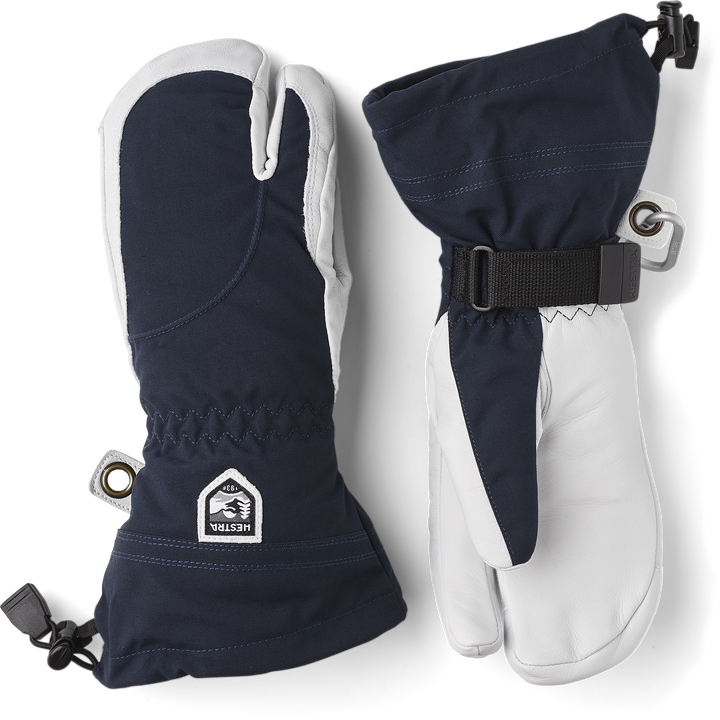 Hestra Heli 3-Finger Mittens - Women's Navy/Off White