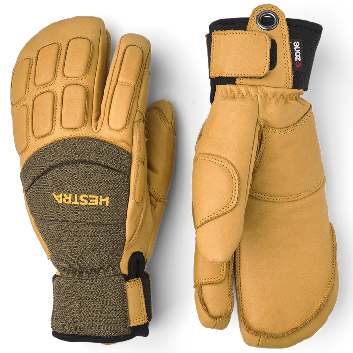 Hestra Vertical Cut CZone 3-Finger Mittens Olive/Tan