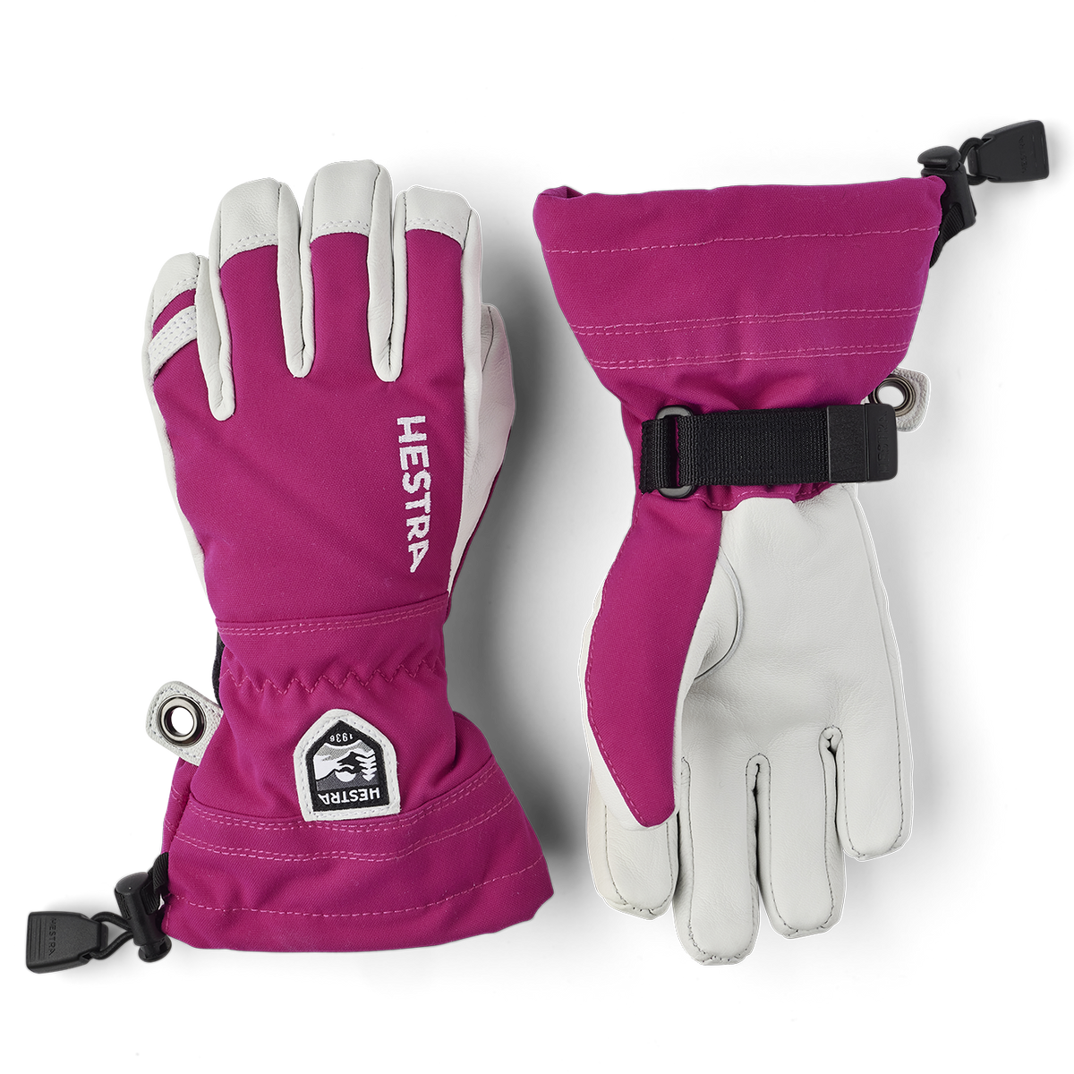 Hestra Army Leather Heli Ski Jr. Gloves - Kids' Fuchsia