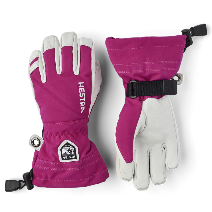 Hestra Army Leather Heli Ski Jr. Gloves - Kids' Fuchsia