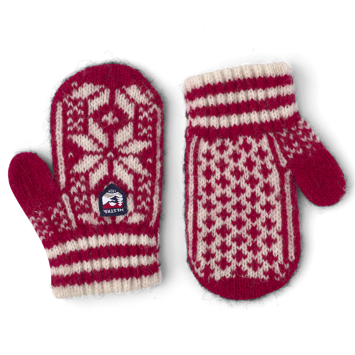 Hestra Nordic Mittens - Toddlers' Red/Off White