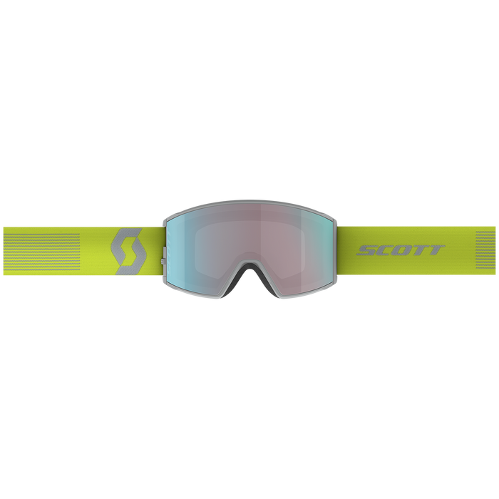 Scott React Goggles Virescent Yellow/Light Grey/Enhancer Aqua Chrome