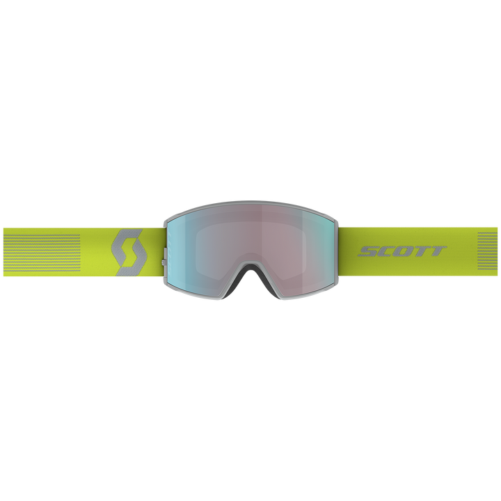 Scott React Goggles Virescent Yellow/Light Grey/Enhancer Aqua Chrome