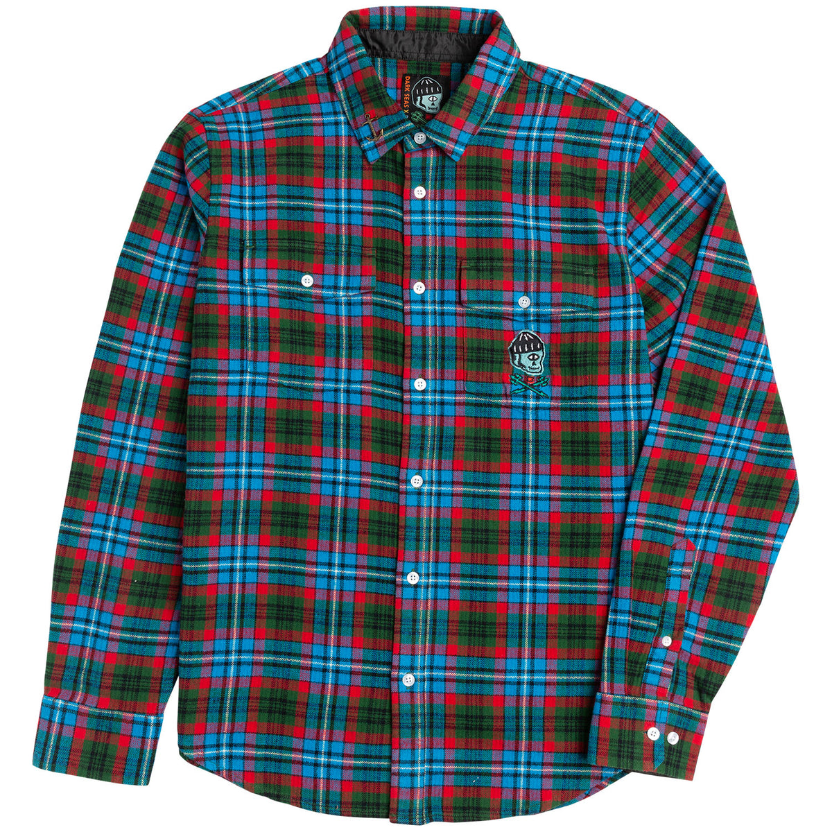 Dark Seas x Poler Woven Flannel - Men's Green/Blue