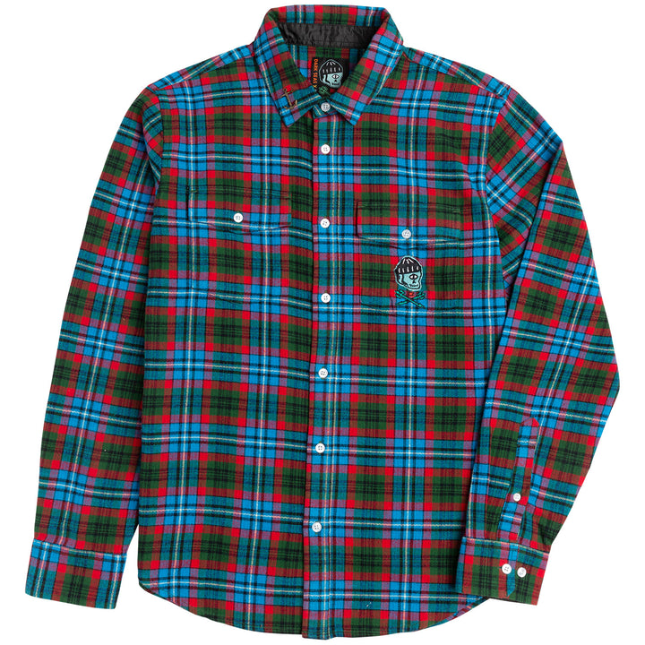 Dark Seas x Poler Woven Flannel - Men's Green/Blue