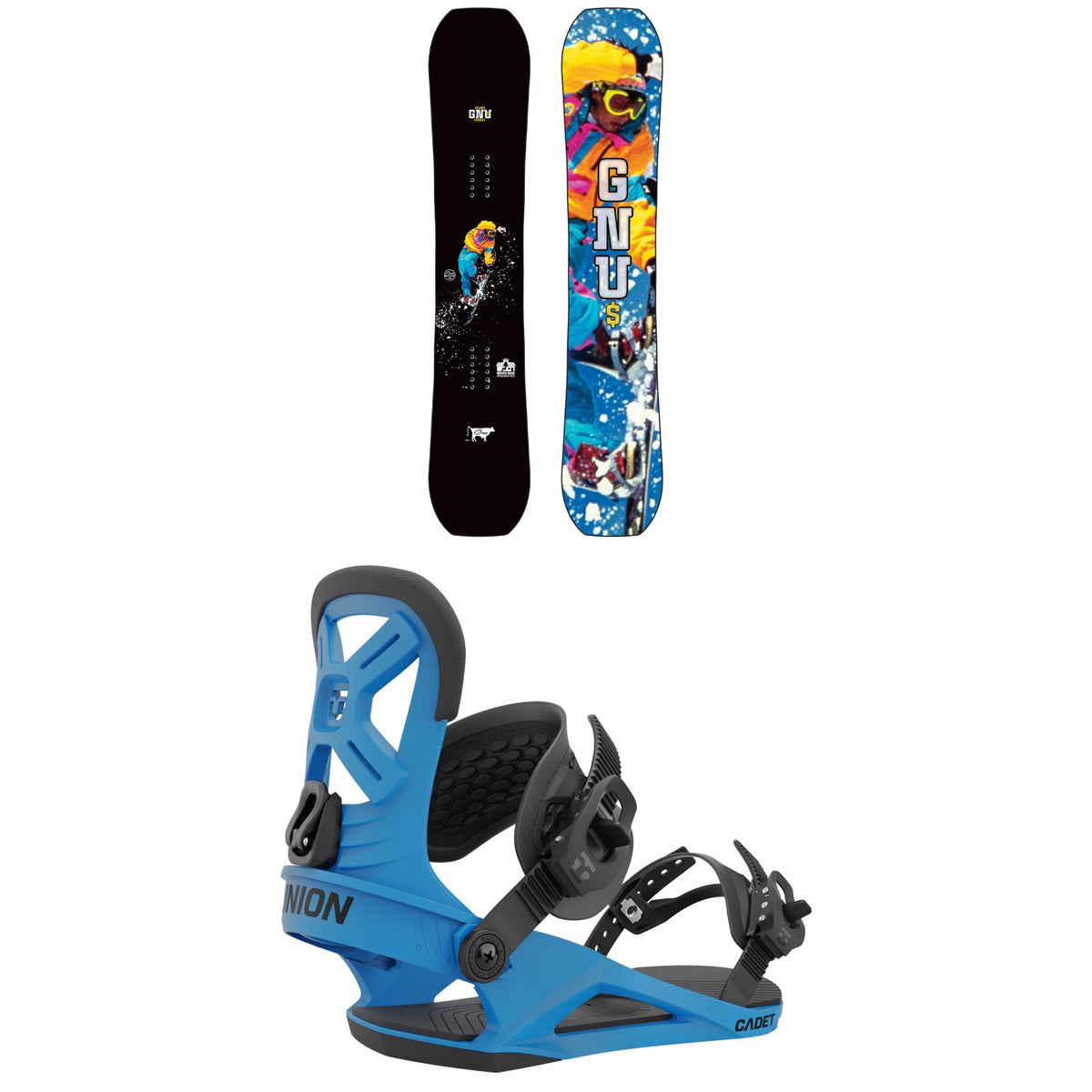 GNU Young Money C2E Snowboard + Union Cadet Snowboard Bindings - Kids' 2023