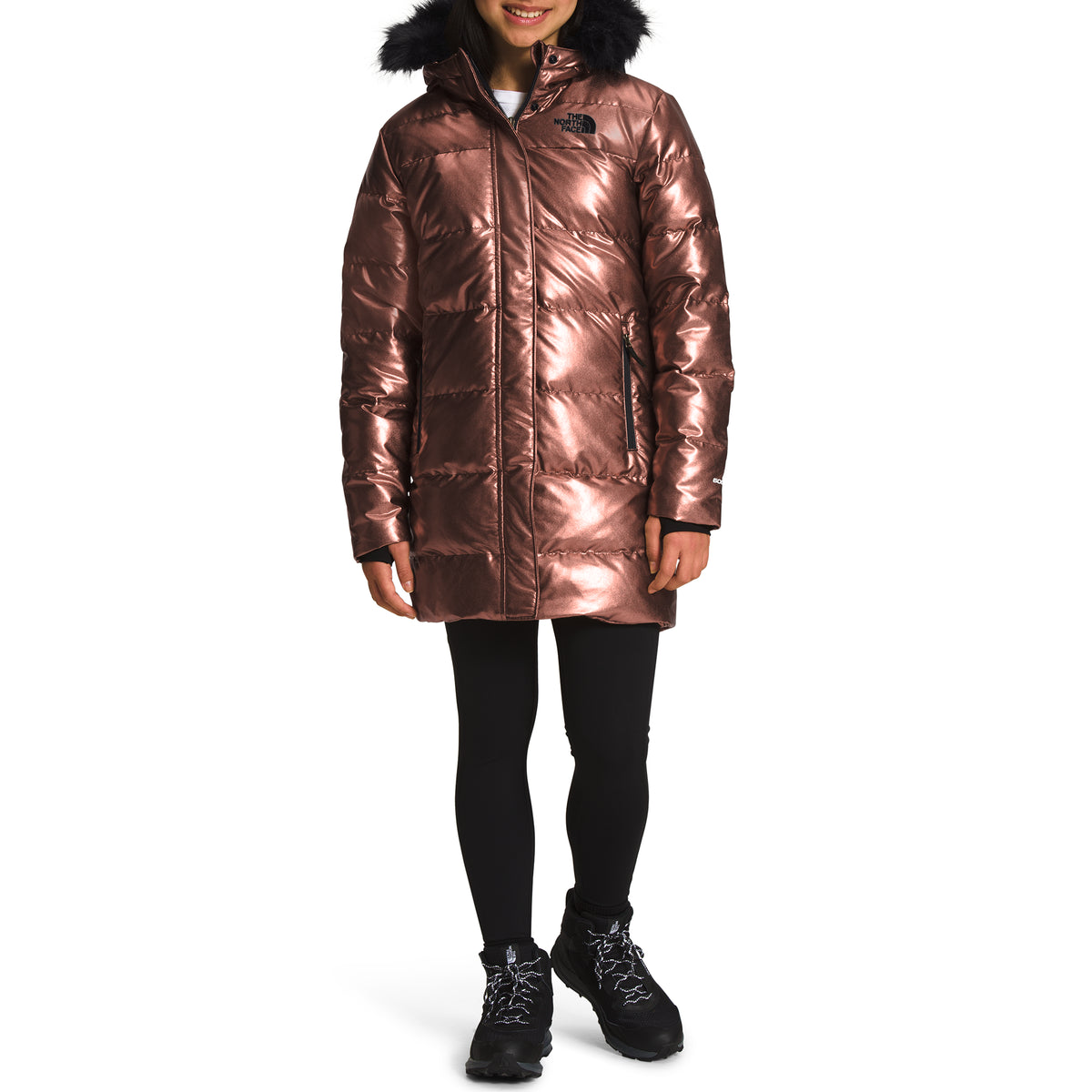 The North Face North Down Long Parka - Girls' Dark Oak Metallic