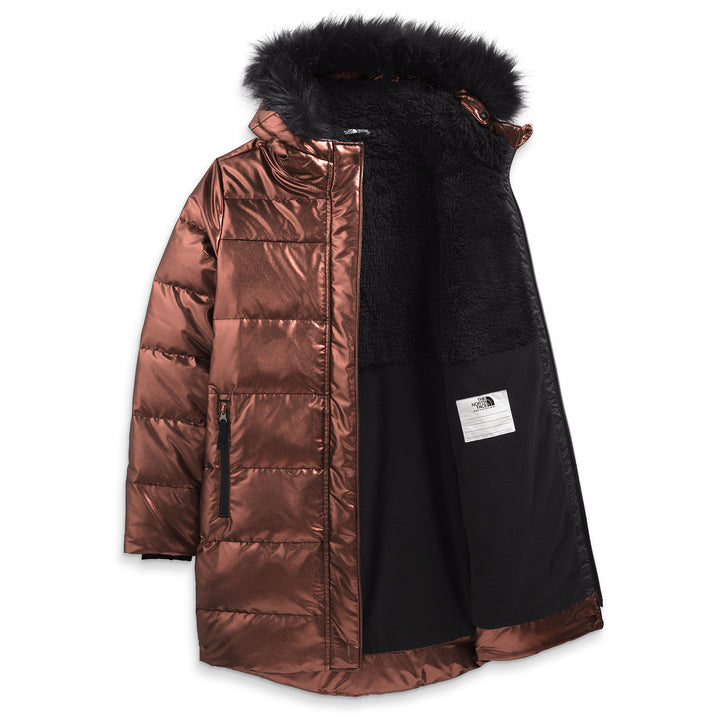 The North Face North Down Long Parka - Girls' Dark Oak Metallic