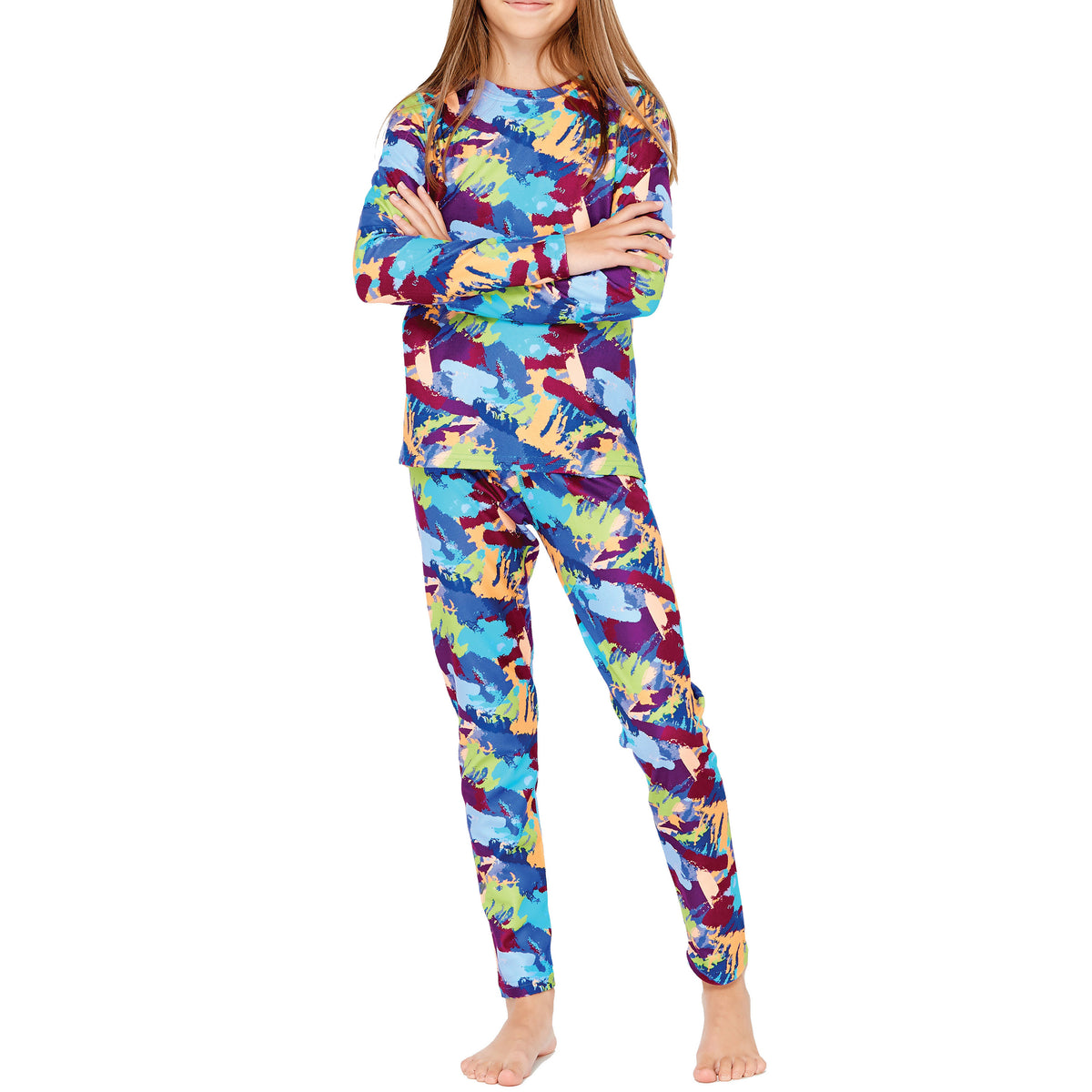 Terramar Winter Warmers Fleece Baselayer Set - Kids' Wild Camo