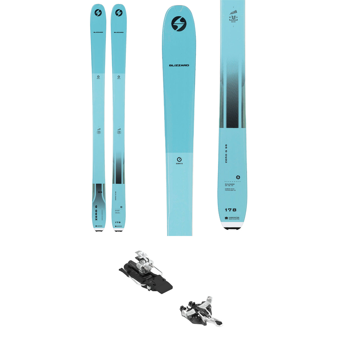 Blizzard Zero G 95 Skis + ATK Raider 12 Freeride Alpine Touring Ski Bindings 2022