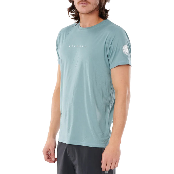 Rip Curl Dawn Patrol Short Sleeve UV Rashguard Mid Blue Marle