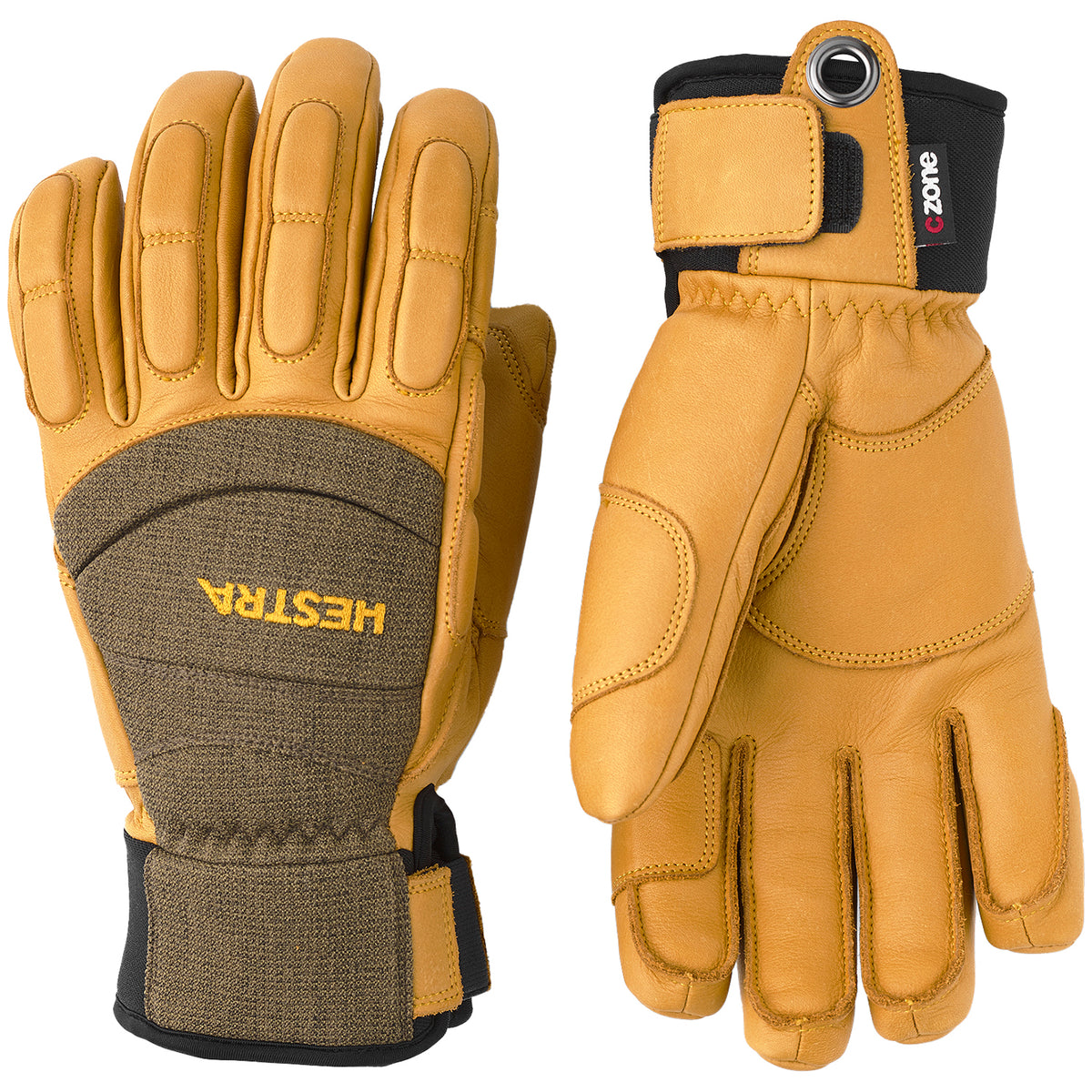 Hestra Vertical Cut CZone 5-Finger Gloves Olive/Tan