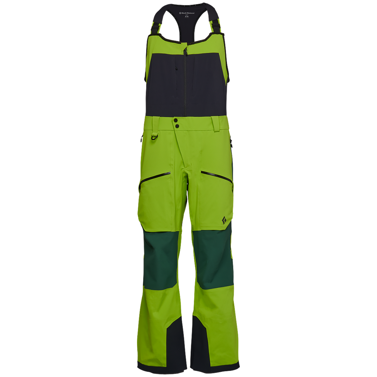 Black Diamond Recon Stretch Pro Bib Pants - Men's Lime Green/Mountain Forest