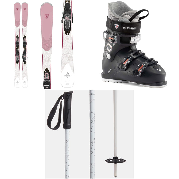 Rossignol Experience W 76 Skis + Xpress 10 GW Bindings + Rossignol Kelia 50 Ski Boots - Women's + evo Refract Ski Poles 2023