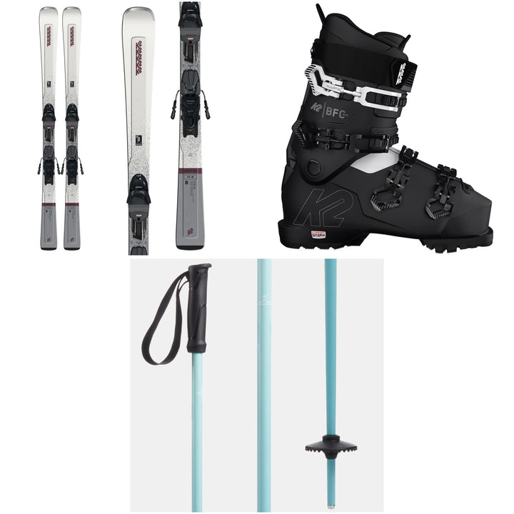 K2 Disruption 75 Skis + M2 10 Bindings + BFC W 75 Ski Boots - Women's + evo Merge Ski Poles 2023