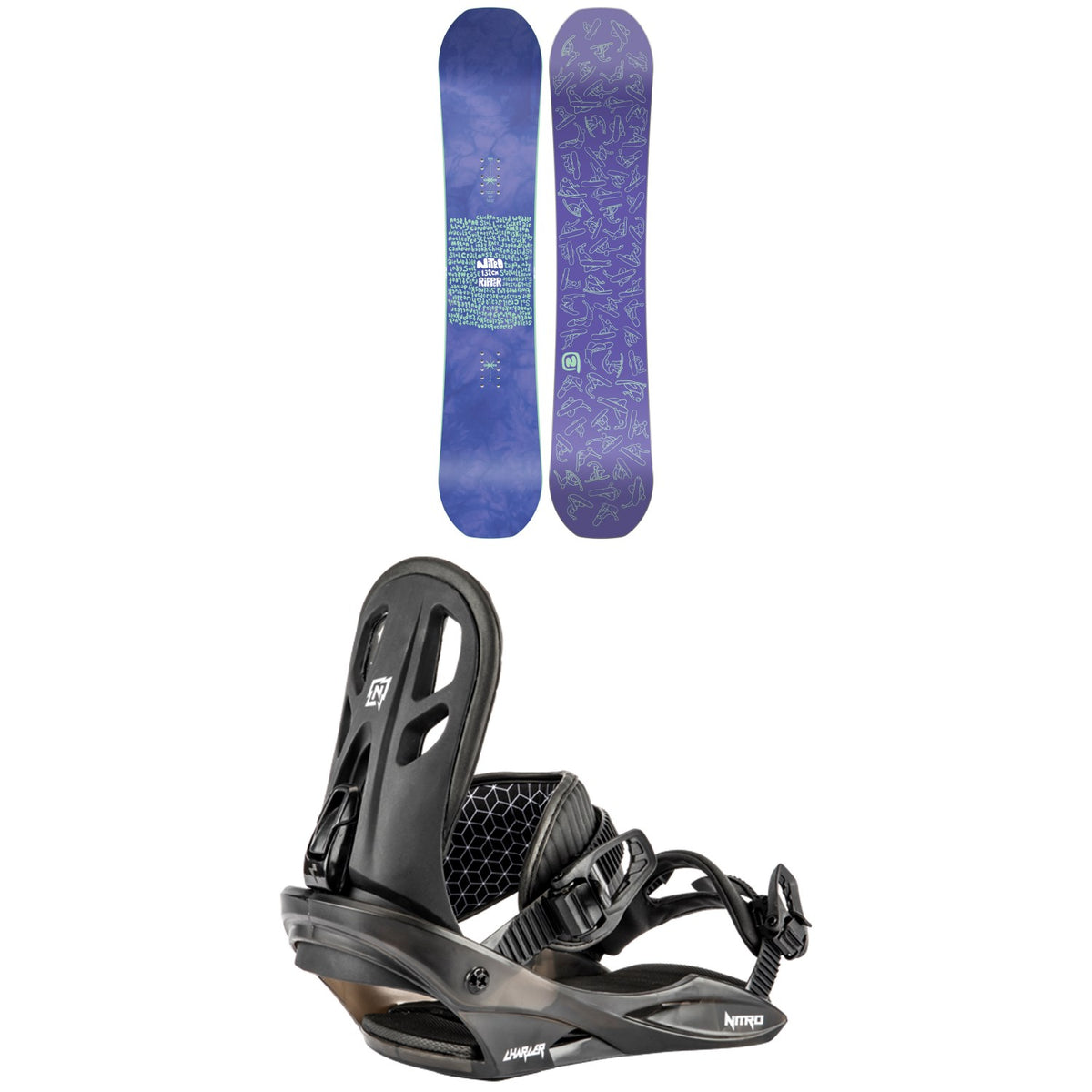 Nitro Ripper Snowboard + Charger Snowboard Bindings - Kids 2023
