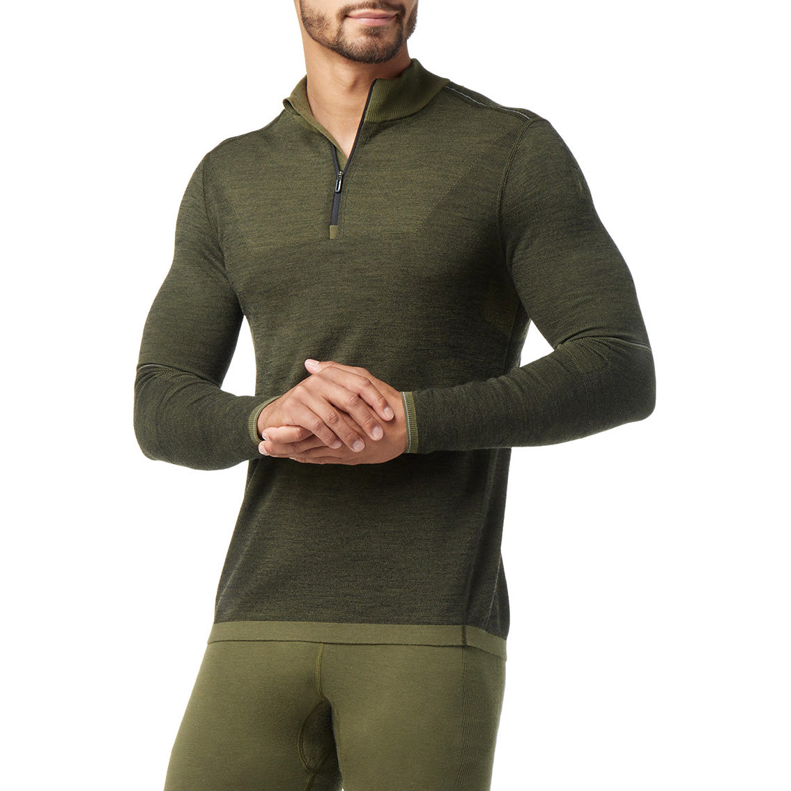 Smartwool Intraknit Merino 250 Thermal 1/4 Zip Winter Moss