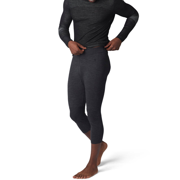 Smartwool Intraknit Thermal Merino Base Layer 3/4 Bottoms - Men's Charcoal Heather Black