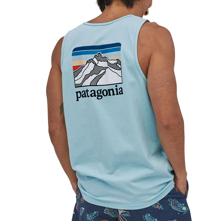 Patagonia Line Logo Ridge Organic Tank Top - Men's Fin Blue