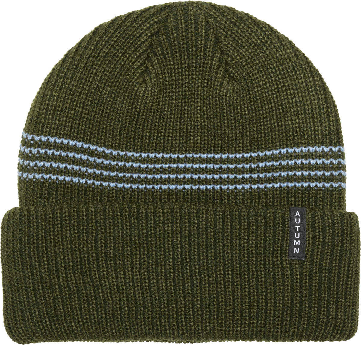 Autumn Mini Stripe Beanie Army Green