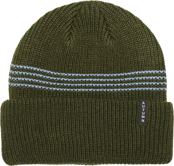 Autumn Mini Stripe Beanie Army Green