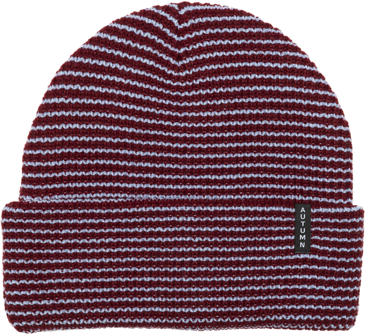 Autumn Stripe Beanie Burgandy/Blue