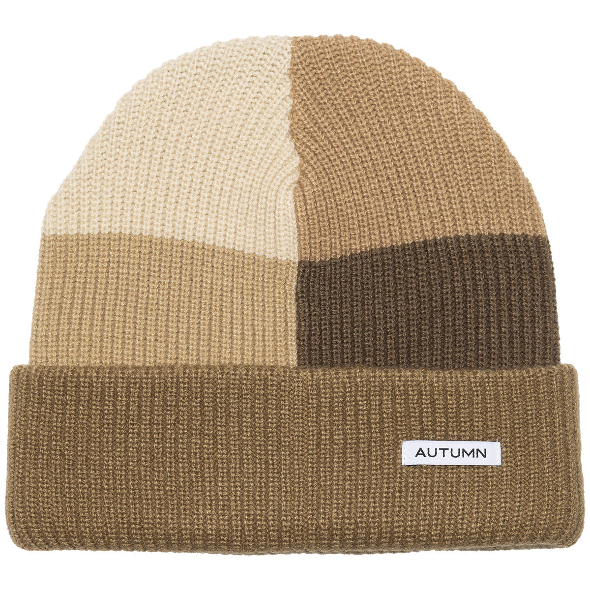 Autumn Patchwork Beanie Sand