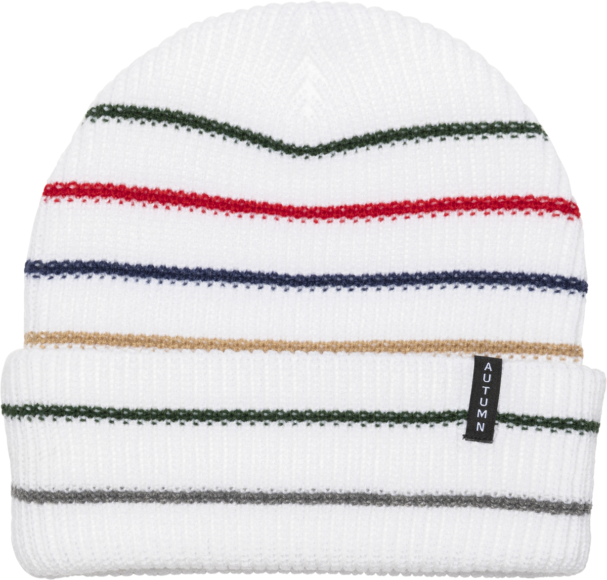 Autumn Multi Stripe Beanie White