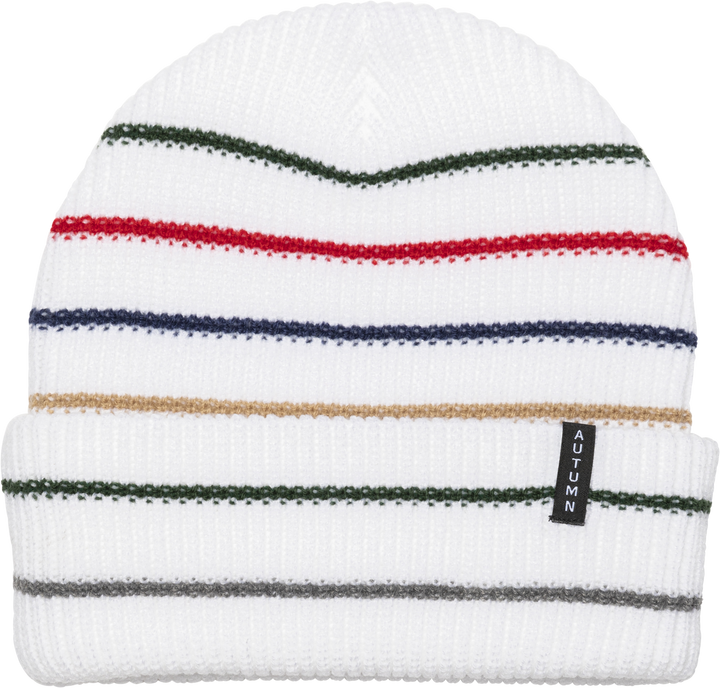 Autumn Multi Stripe Beanie White