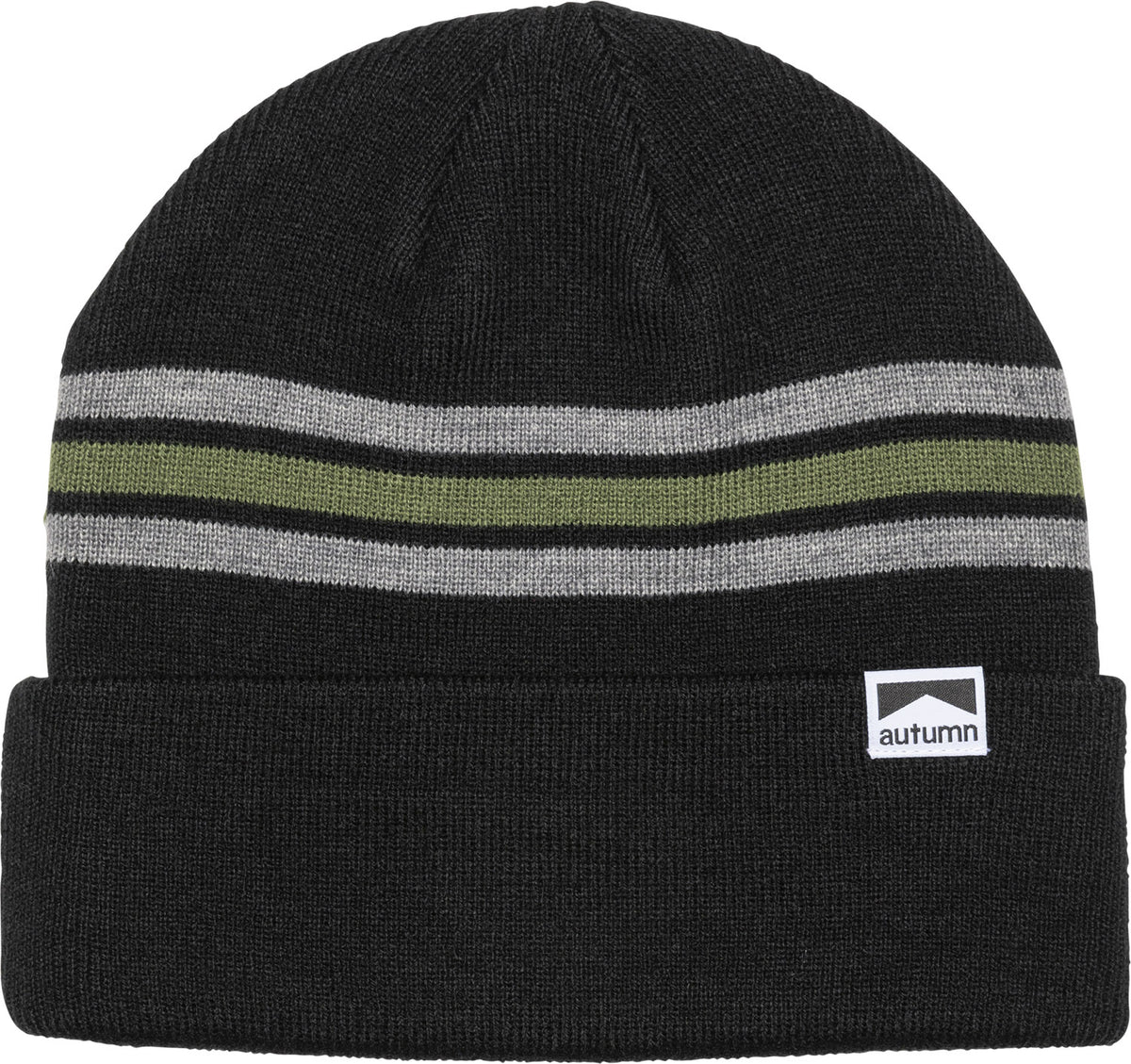 Autumn Bold Stripe Beanie Black