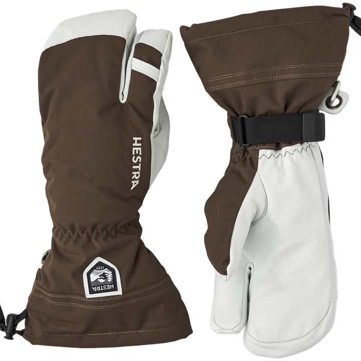 Hestra Army Leather Heli Ski 3-Finger Mittens Espresso