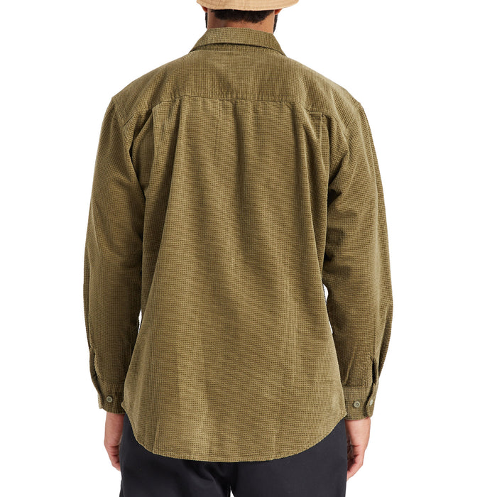 Brixton Porter Waffle Corduroy Long-Sleeve Shirt - Men's Military Olive
