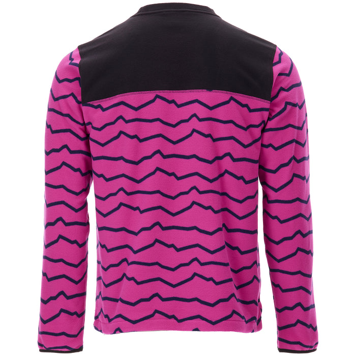 The North Face Printed TKA Glacier Crew - Men's Fuschia Pink Linear Mountains Print/TNF Black