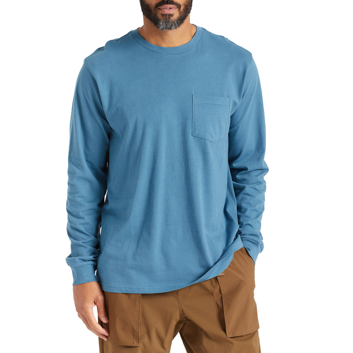 Brixton Basic Pocket Long-Sleeve T-Shirt - Men's Indian Teal