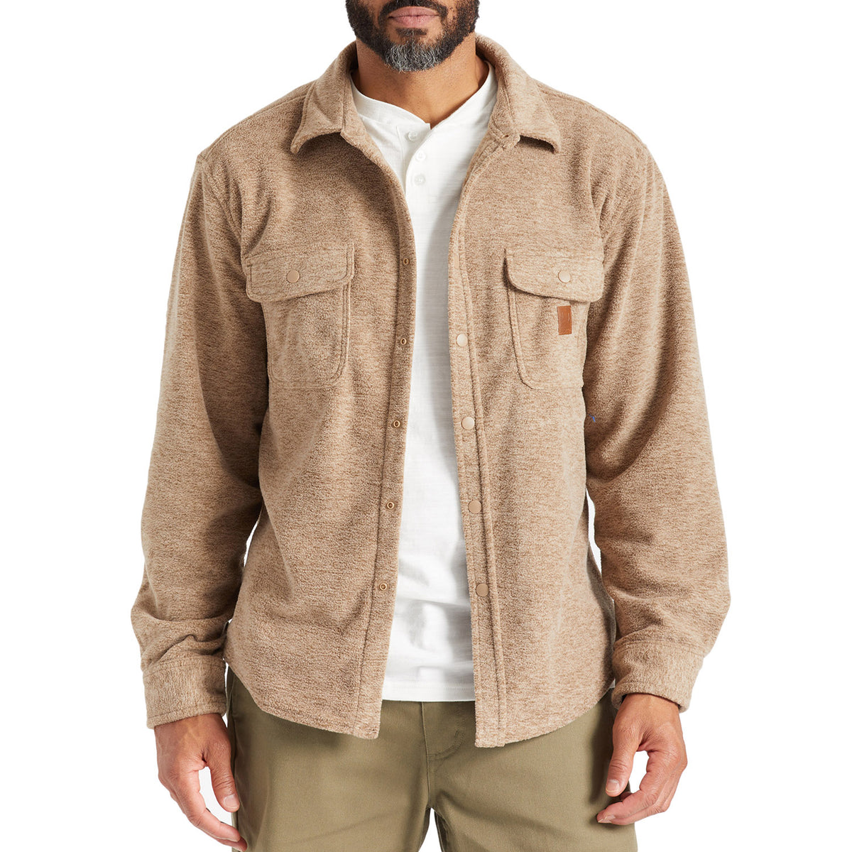 Brixton Bowery Arctic Stretch Long-Sleeve Flannel - Men's Oatmeal