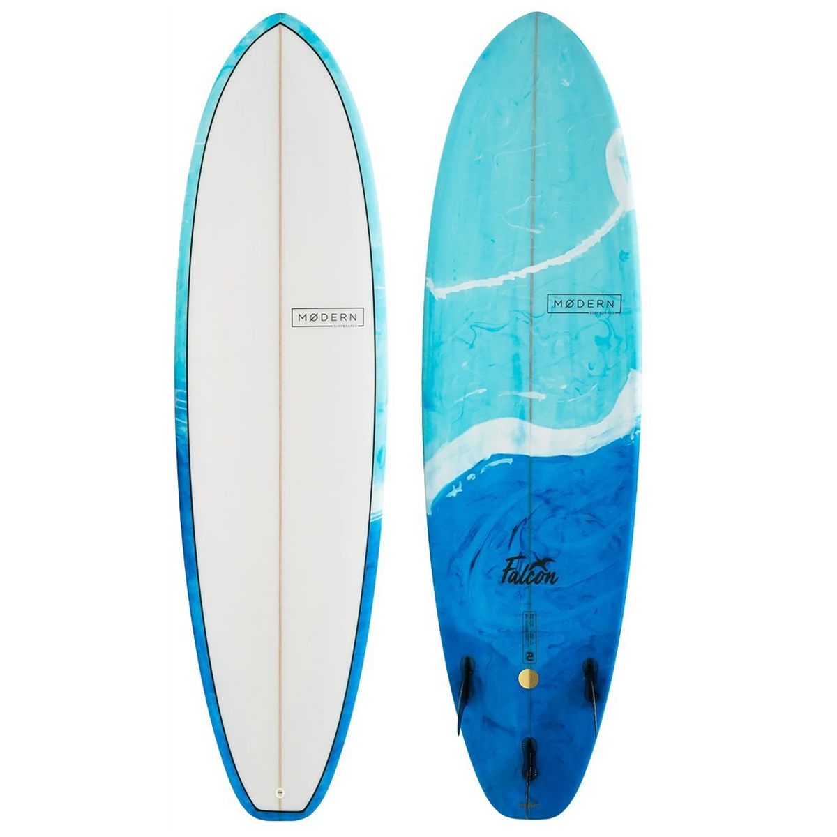 Modern Falcon PU 7'6" Surfboard Blue Swirl Tint