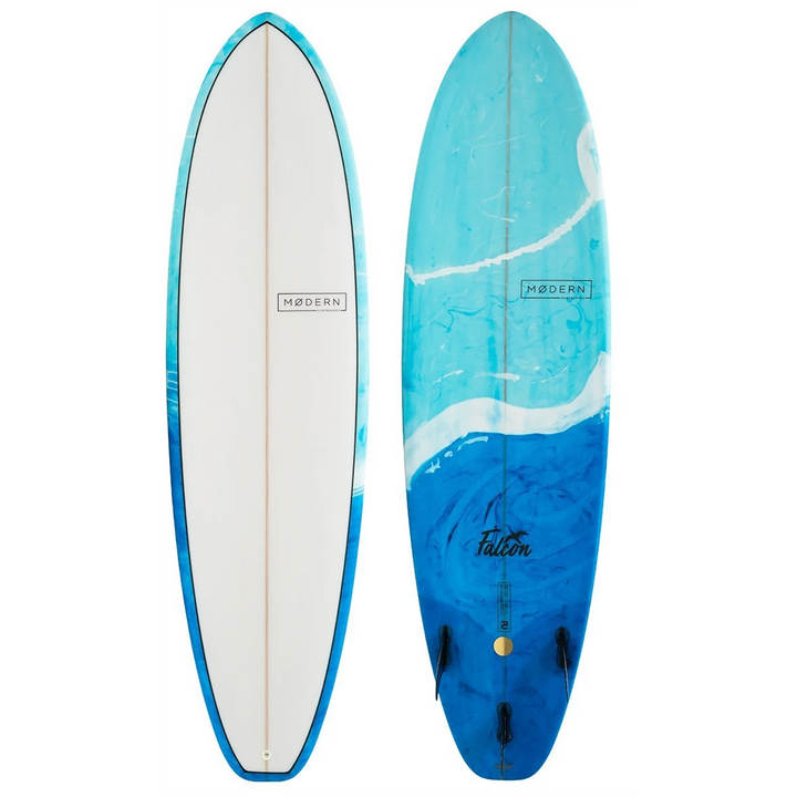 Modern Falcon PU 7'6" Surfboard Blue Swirl Tint