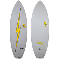JJF by Pyzel Nathan Florence Pod Racer Surfboard Grey w/Yellow Bolt::Grey w/Yellow Bolt