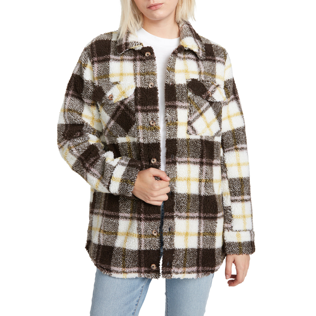 Volcom Silent Sherpa Flannel - Women's Espresso