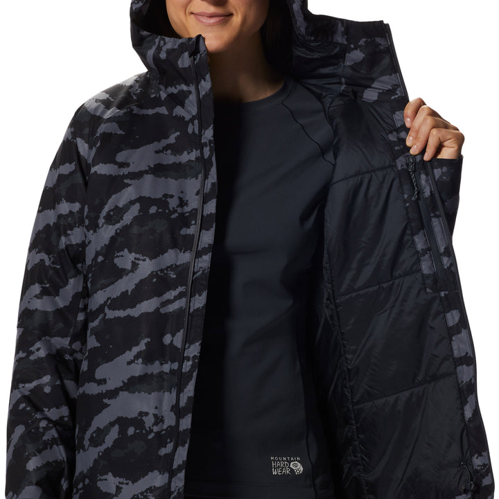 Mountain Hardwear Stretch Ozonic™ Insulated Jacket - Women's Black Painstrokes Print