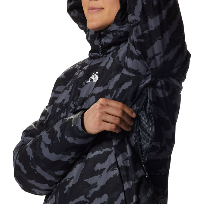 Mountain Hardwear Stretch Ozonic™ Insulated Jacket - Women's Black Painstrokes Print