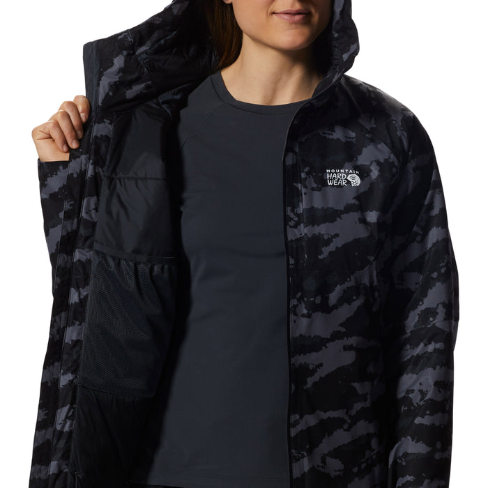 Mountain Hardwear Stretch Ozonic™ Insulated Jacket - Women's Black Painstrokes Print