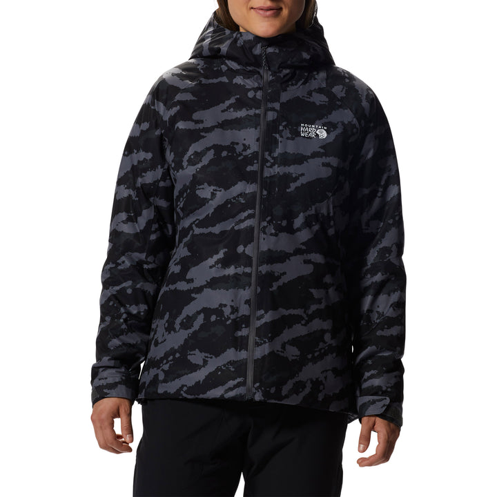 Mountain Hardwear Stretch Ozonic™ Insulated Jacket - Women's Black Painstrokes Print