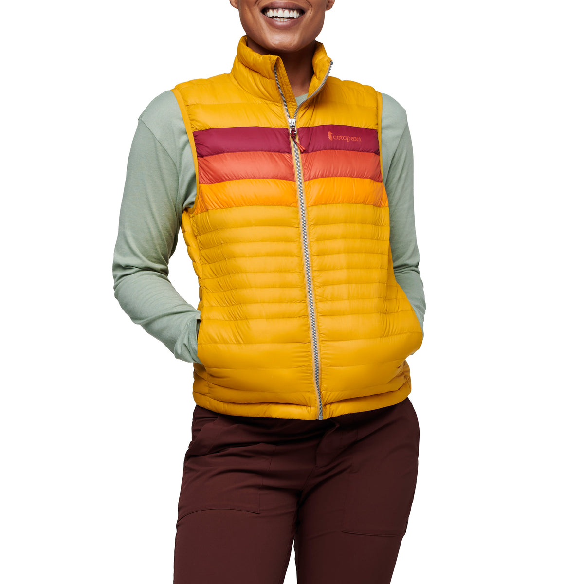 Cotopaxi Fuego Down Vest - Women's Amber Stripes