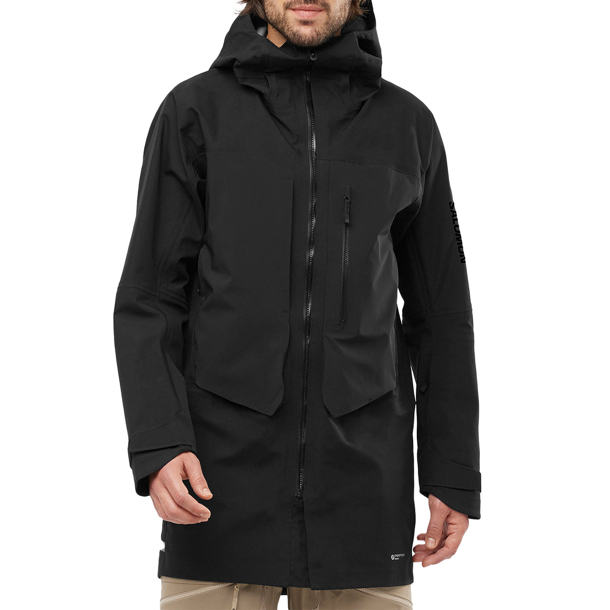 Salomon Stance 3L Long Jacket - Men's Deep Black