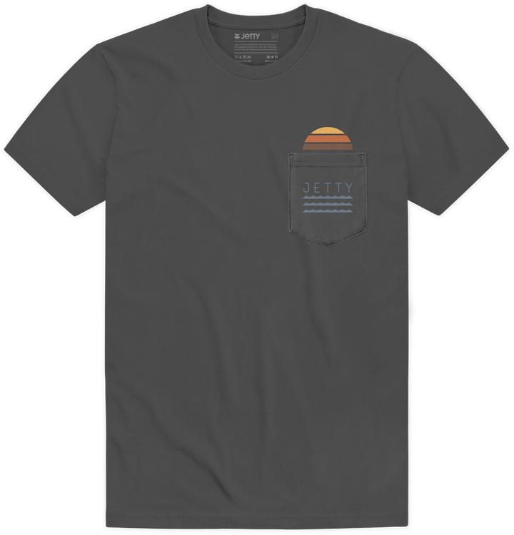 Jetty Lightwave Pocket T-Shirt - Men's Charcoal
